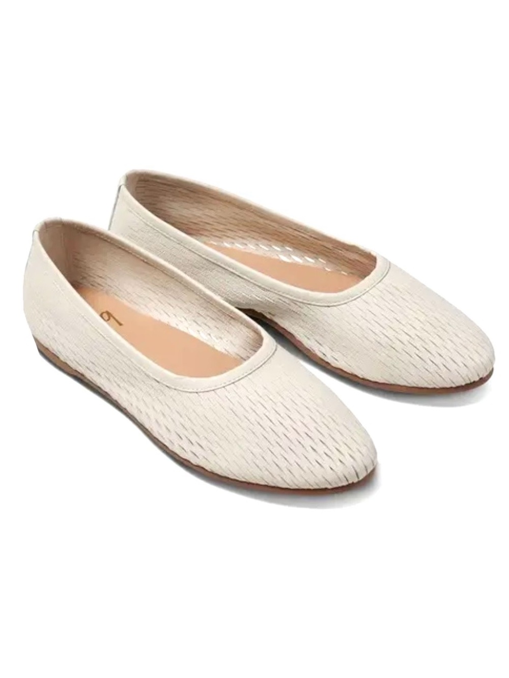 Beek Swiftlet Ballet Flats Perf Vanilla White Leather NEW Size 7.5